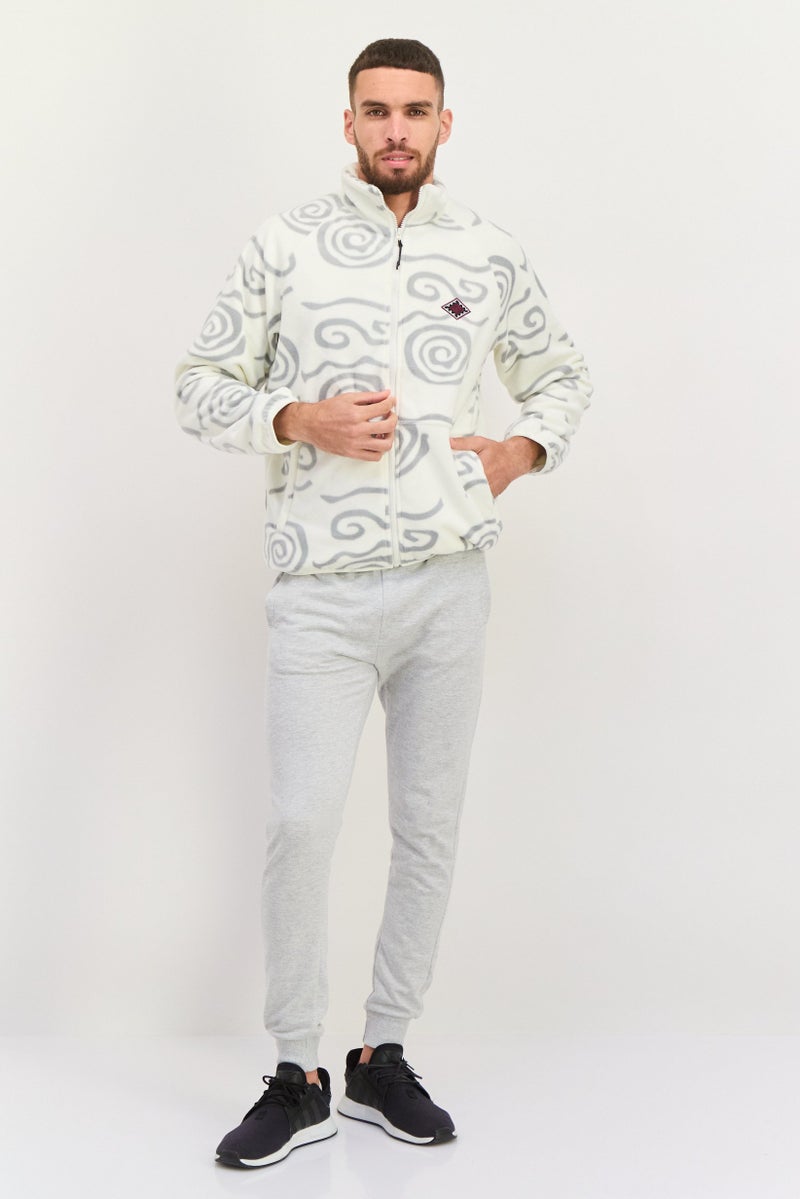 Gotcha جاكيت سافل شيل مطبوع بالكامل للرجال، أبيض فاتح - Image 4